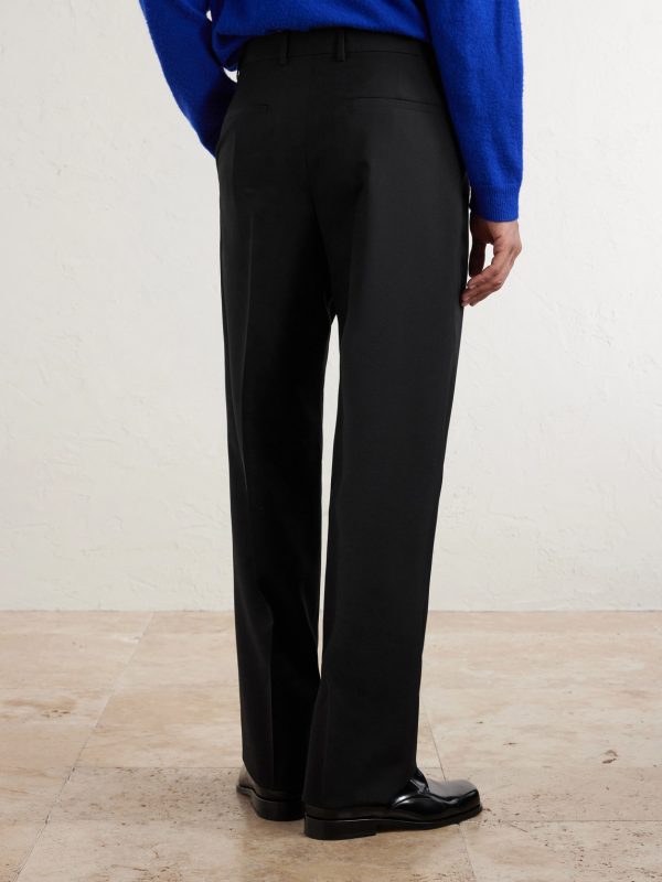 Straight-Leg Pleated Virgin Wool Trousers - BK