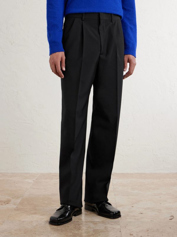Straight-Leg Pleated Virgin Wool Trousers - FR