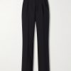 Straight-Leg Pleated Virgin Wool Trousers