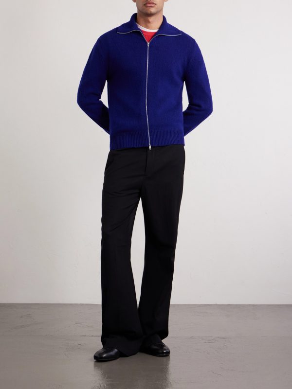 Zip-Up Wool- Blend Sweater - OU