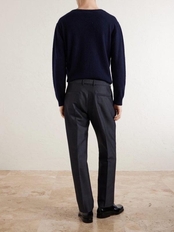 Straight-Leg Wool and Mohair-Blend Trousers - BK Straight-Leg Wool and Mohair-Blend Trousers - BK