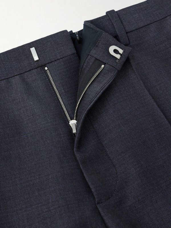 Straight-Leg Wool and Mohair-Blend Trousers - E1 Straight-Leg Wool and Mohair-Blend Trousers - E1