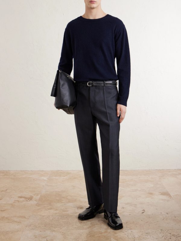 Straight-Leg Wool and Mohair-Blend Trousers - OU Straight-Leg Wool and Mohair-Blend Trousers - OU