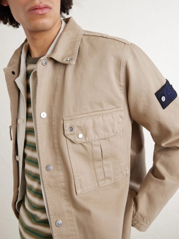 STONE ISLAND DENIM Denim Logo-Appliquéd Denim Overshirt - CU STONE ISLAND DENIM Denim Logo-Appliquéd Denim Overshirt - CU