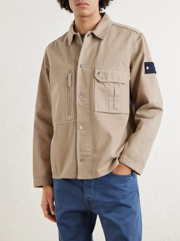STONE ISLAND DENIM Denim Logo-Appliquéd Denim Overshirt - FR STONE ISLAND DENIM Denim Logo-Appliquéd Denim Overshirt - FR