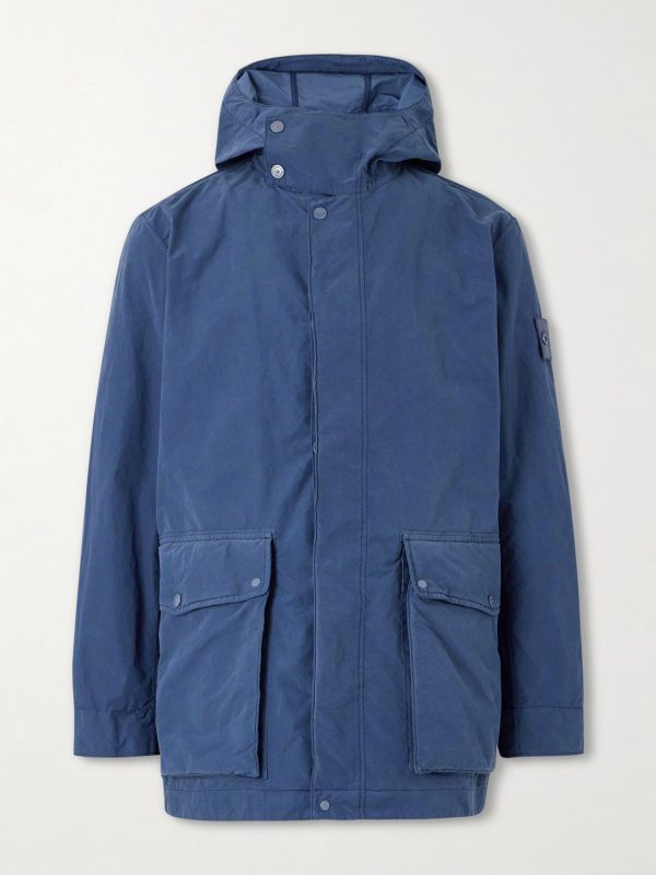 STONE ISLAND GHOST David Garment-Dyed Canvas Hooded Parka STONE ISLAND GHOST David Garment-Dyed Canvas Hooded Parka