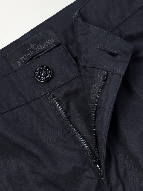 STONE ISLAND GHOST Straight-Leg Logo-Appliquéd Cotton-Canvas Cargo Trousers - E1 STONE ISLAND GHOST Straight-Leg Logo-Appliquéd Cotton-Canvas Cargo Trousers - E1