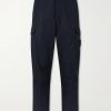 STONE ISLAND GHOST Straight-Leg Logo-Appliquéd Cotton-Canvas Cargo Trousers STONE ISLAND GHOST Straight-Leg Logo-Appliquéd Cotton-Canvas Cargo Trousers