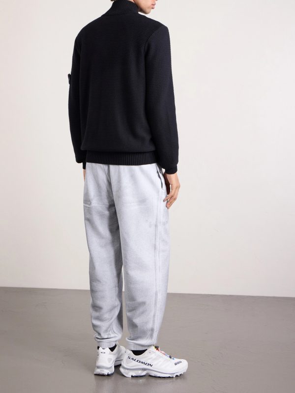 STONE ISLAND GHOST Cotton and Cashmere-Blend Zip-Up Cardigan - BK