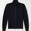 STONE ISLAND GHOST Cotton and Cashmere-Blend Zip-Up Cardigan