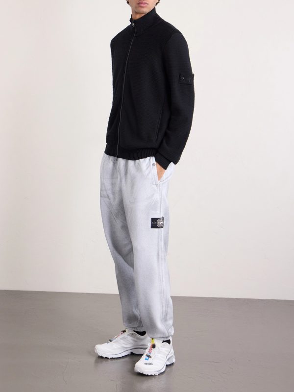 STONE ISLAND GHOST Cotton and Cashmere-Blend Zip-Up Cardigan - OU