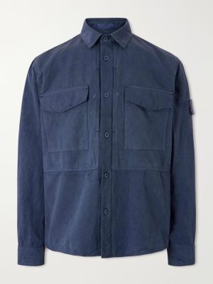 STONE ISLAND GHOST Garment-Dyed Cotton and Linen-Canvas Overshirt