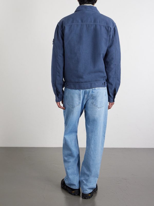 STONE ISLAND GHOST Linen-Blend Trucker Jacket - BK STONE ISLAND GHOST Linen-Blend Trucker Jacket - BK