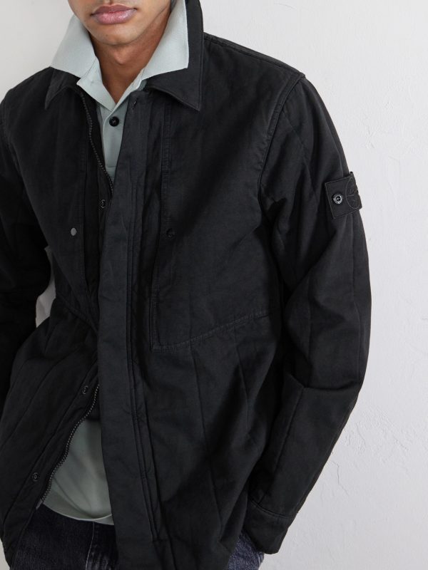 STONE ISLAND GHOST Appliquéd Padded Cotton and Linen-Blend Primaloft® Overshirt - CU STONE ISLAND GHOST Appliquéd Padded Cotton and Linen-Blend Primaloft® Overshirt - CU