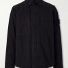 STONE ISLAND GHOST Appliquéd Padded Cotton and Linen-Blend Primaloft® Overshirt STONE ISLAND GHOST Appliquéd Padded Cotton and Linen-Blend Primaloft® Overshirt