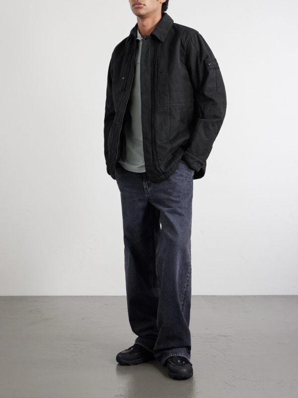 STONE ISLAND GHOST Appliquéd Padded Cotton and Linen-Blend Primaloft® Overshirt - OU STONE ISLAND GHOST Appliquéd Padded Cotton and Linen-Blend Primaloft® Overshirt - OU