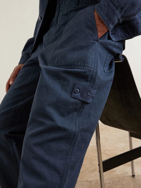 STONE ISLAND GHOST Straight-Leg Cotton and Linen-Blend Trousers - CU STONE ISLAND GHOST Straight-Leg Cotton and Linen-Blend Trousers - CU