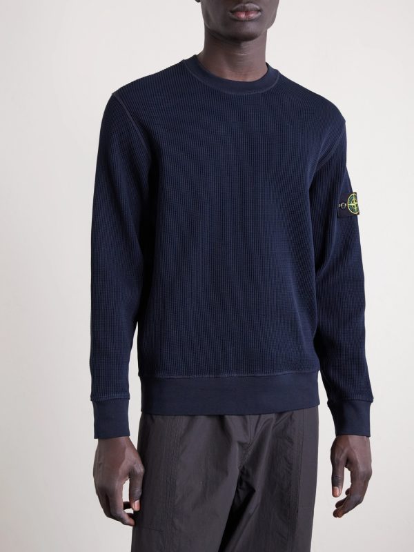 Waffle-Knit Organic Cotton Fleece Sweatshirt - FR Waffle-Knit Organic Cotton Fleece Sweatshirt - FR