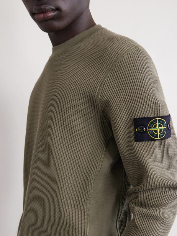 Waffle-Knit Organic Cotton Fleece Sweater - CU Waffle-Knit Organic Cotton Fleece Sweater - CU