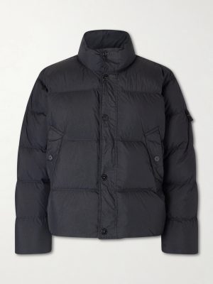 Quilted Crinkled Recycled-Nylon Down Jacket