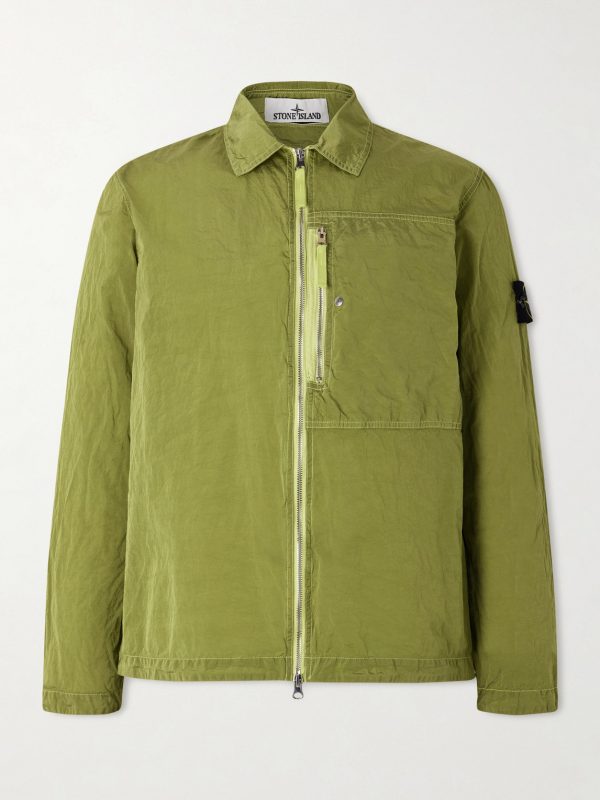 ECONYL® Nylon Metal Recycled Crinkled-Shell Overshirt ECONYL® Nylon Metal Recycled Crinkled-Shell Overshirt