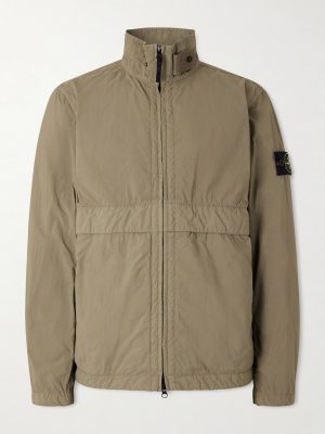 Brushed Recycled-Nylon Harrington Jacket