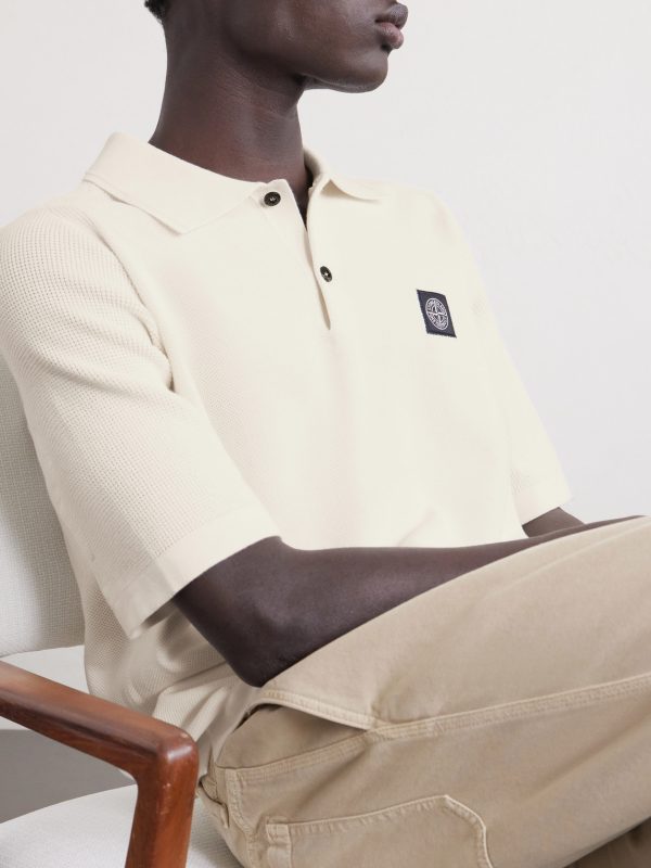 Waffle-Knit Organic Cotton Polo Shirt - CU Waffle-Knit Organic Cotton Polo Shirt - CU