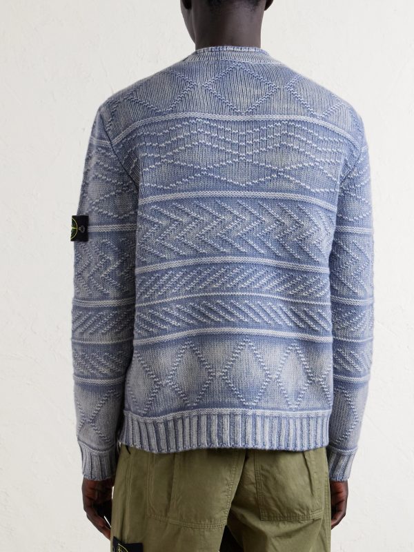 Printed Cashmere and Wool-Blend Sweater - BK Printed Cashmere and Wool-Blend Sweater - BK