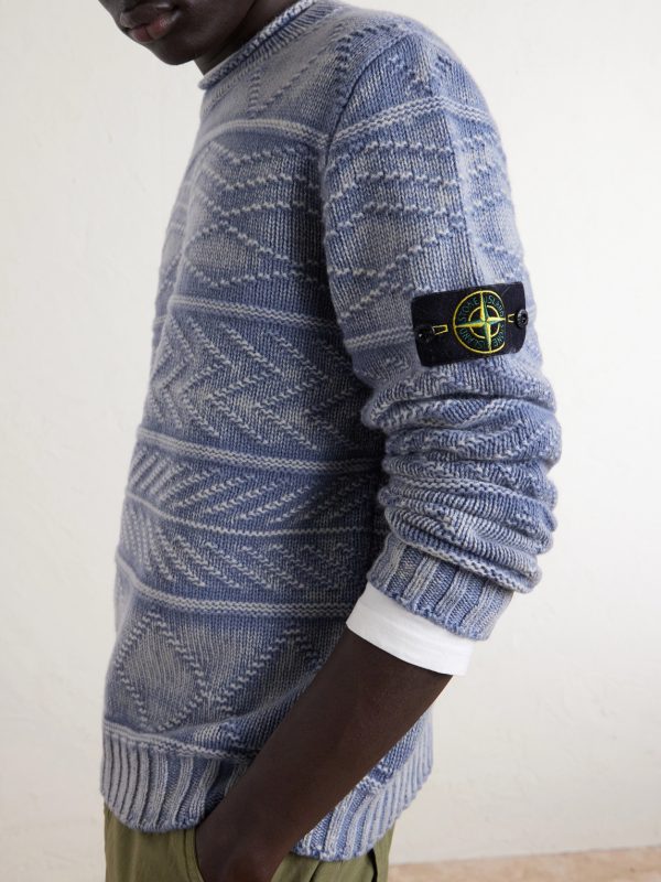 Printed Cashmere and Wool-Blend Sweater - CU Printed Cashmere and Wool-Blend Sweater - CU