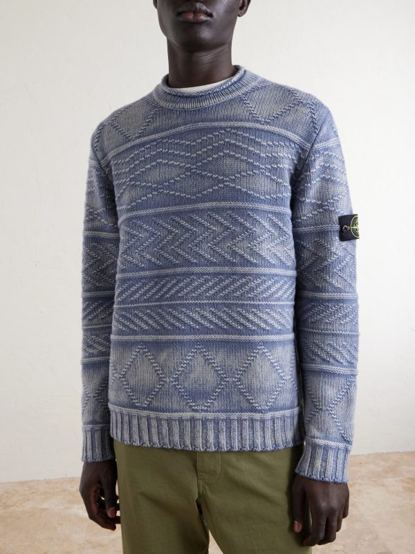 Printed Cashmere and Wool-Blend Sweater - FR Printed Cashmere and Wool-Blend Sweater - FR