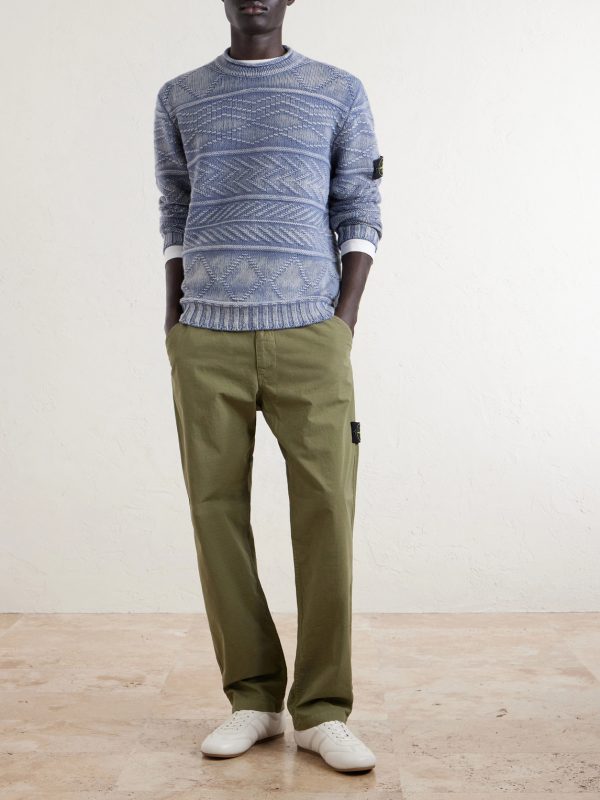 Printed Cashmere and Wool-Blend Sweater - OU Printed Cashmere and Wool-Blend Sweater - OU