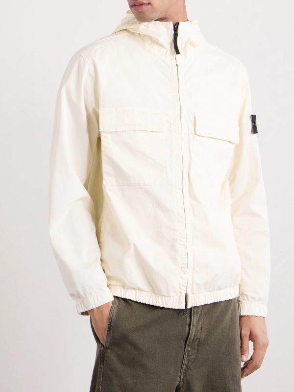 Organic Cotton-Blend Twill Hooded Jacket - FR