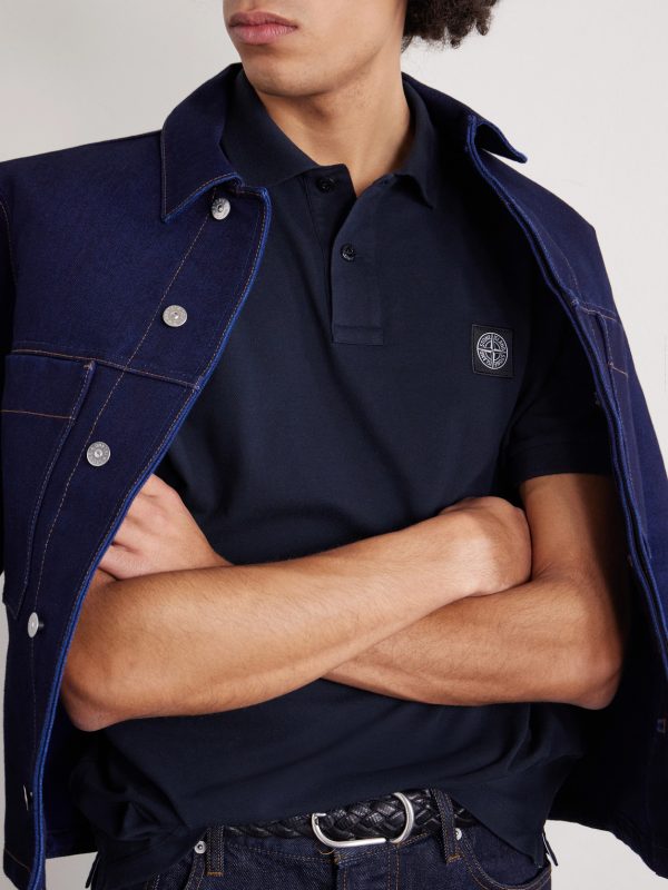 Stretch Cotton-Blend Piqué Polo Shirt - CU Stretch Cotton-Blend Piqué Polo Shirt - CU
