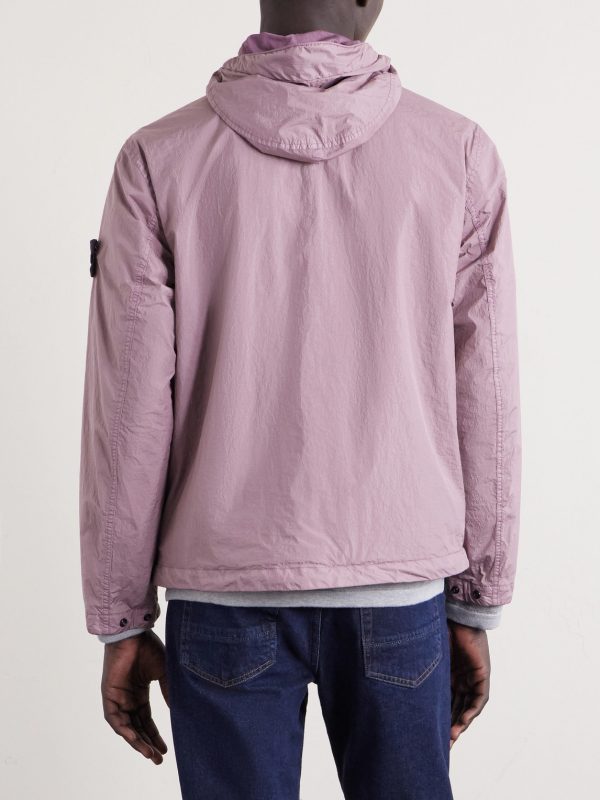 Garment-Dyed Crinkled Recycled-Nylon Parka - BK Garment-Dyed Crinkled Recycled-Nylon Parka - BK