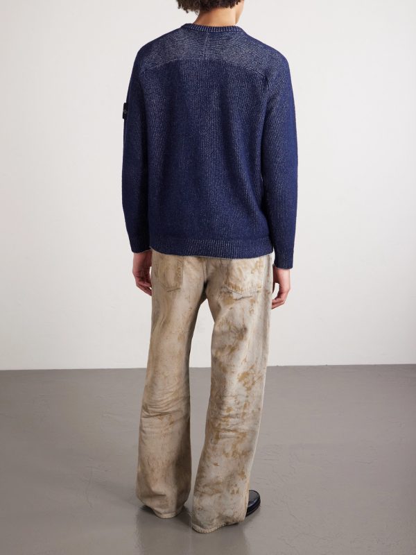 Ribbed Cotton-Blend Bouclé Sweater - BK Ribbed Cotton-Blend Bouclé Sweater - BK