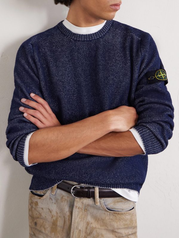 Ribbed Cotton-Blend Bouclé Sweater - CU Ribbed Cotton-Blend Bouclé Sweater - CU