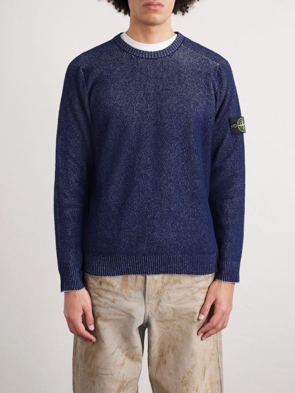 Ribbed Cotton-Blend Bouclé Sweater - FR Ribbed Cotton-Blend Bouclé Sweater - FR