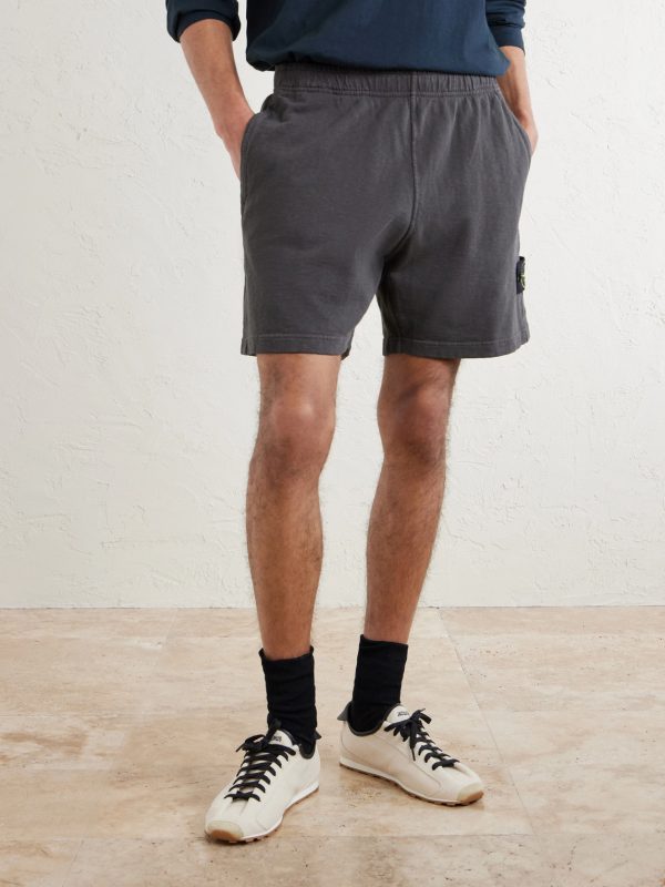 Straight-Leg Garment-Dyed Malfilé Cotton Fleece Shorts - FR Straight-Leg Garment-Dyed Malfilé Cotton Fleece Shorts - FR