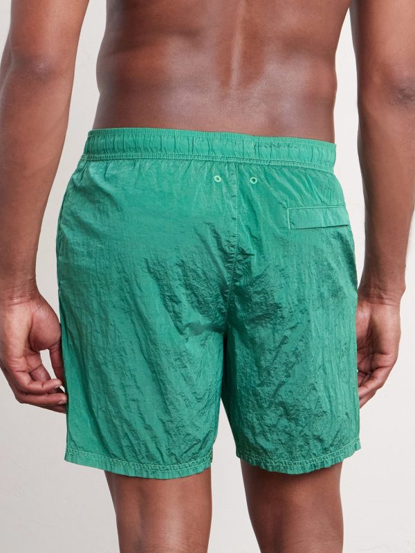 Straight-Leg Mid-Length ECONYL® Nylon Metal Swim Shorts - BK Straight-Leg Mid-Length ECONYL® Nylon Metal Swim Shorts - BK