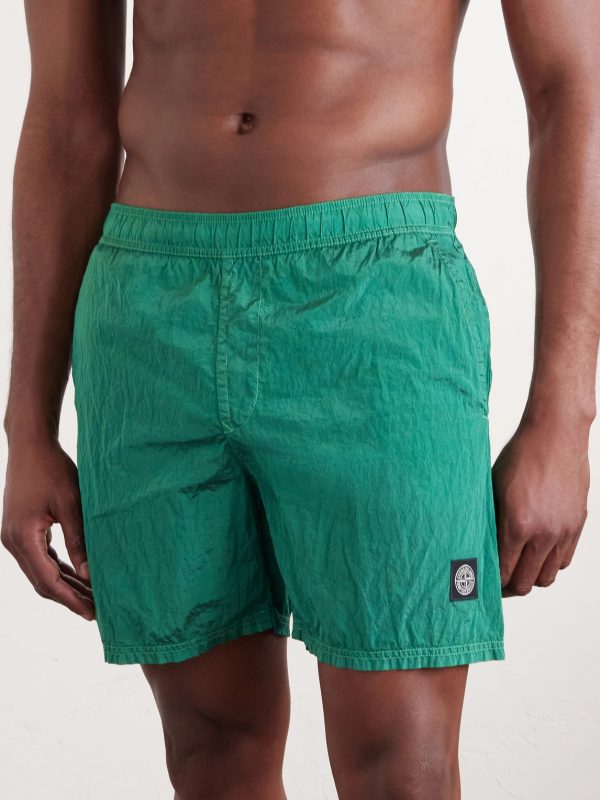 Straight-Leg Mid-Length ECONYL® Nylon Metal Swim Shorts - FR Straight-Leg Mid-Length ECONYL® Nylon Metal Swim Shorts - FR