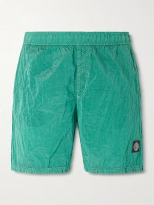 Straight-Leg Mid-Length ECONYL® Nylon Metal Swim Shorts Straight-Leg Mid-Length ECONYL® Nylon Metal Swim Shorts