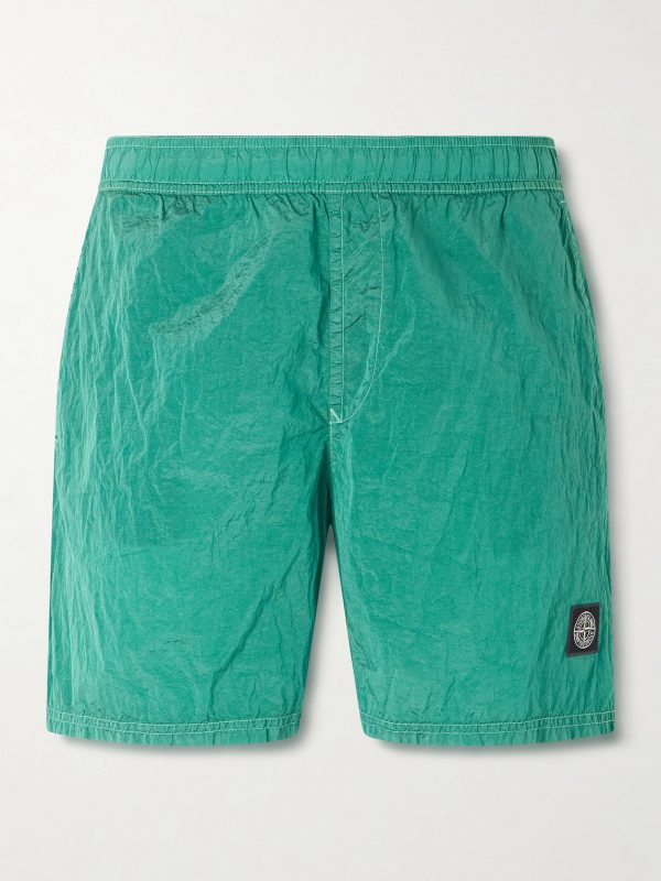 Straight-Leg Mid-Length ECONYL® Nylon Metal Swim Shorts Straight-Leg Mid-Length ECONYL® Nylon Metal Swim Shorts