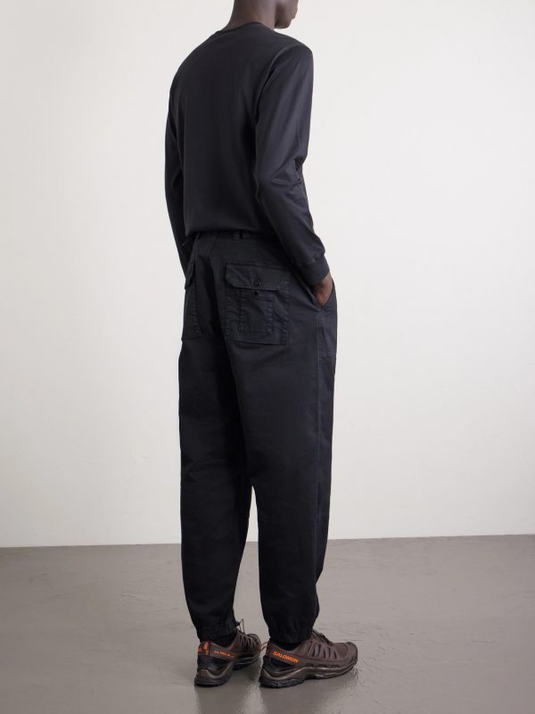 Malfilé Cotton-Blend Fleece Twill Trousers - BK Malfilé Cotton-Blend Fleece Twill Trousers - BK