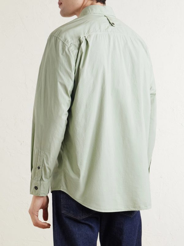 Button-Down Collar Logo-Embroidered Organic Cotton-Tela Shirt - BK Button-Down Collar Logo-Embroidered Organic Cotton-Tela Shirt - BK