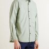 Button-Down Collar Logo-Embroidered Organic Cotton-Tela Shirt - FR Button-Down Collar Logo-Embroidered Organic Cotton-Tela Shirt - FR