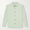 Button-Down Collar Logo-Embroidered Organic Cotton-Tela Shirt Button-Down Collar Logo-Embroidered Organic Cotton-Tela Shirt