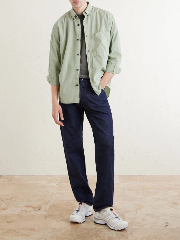 Button-Down Collar Logo-Embroidered Organic Cotton-Tela Shirt - OU Button-Down Collar Logo-Embroidered Organic Cotton-Tela Shirt - OU