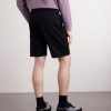 Straight-Leg Garment-Dyed Cotton-Fleece Drawstring Shorts - BK Straight-Leg Garment-Dyed Cotton-Fleece Drawstring Shorts - BK
