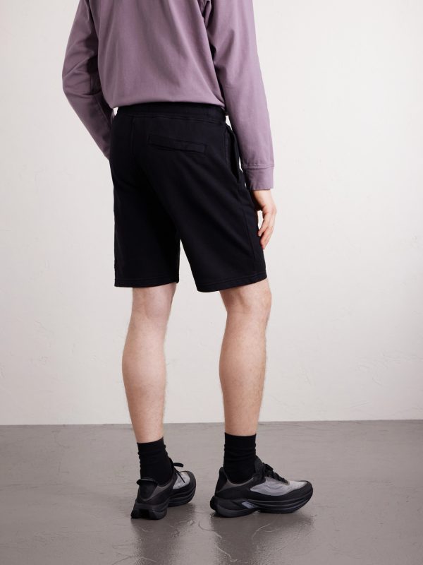 Straight-Leg Garment-Dyed Cotton-Fleece Drawstring Shorts - BK Straight-Leg Garment-Dyed Cotton-Fleece Drawstring Shorts - BK