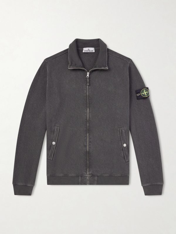 Malfilé Cotton Fleece Zip-Up Sweatshirt